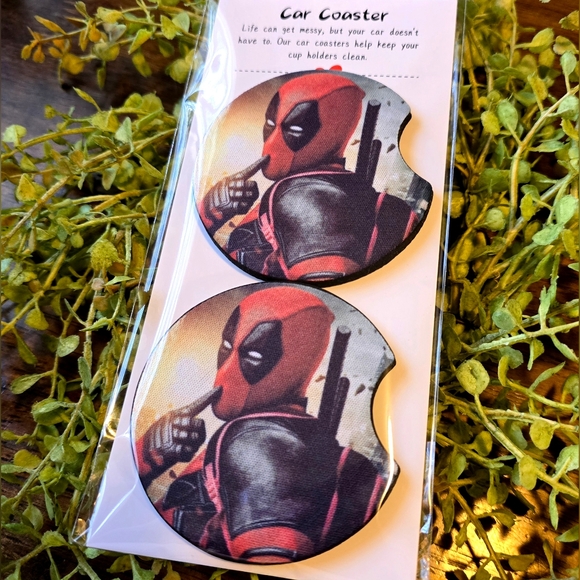 Handmade Other - Deapool Car Coasters Set